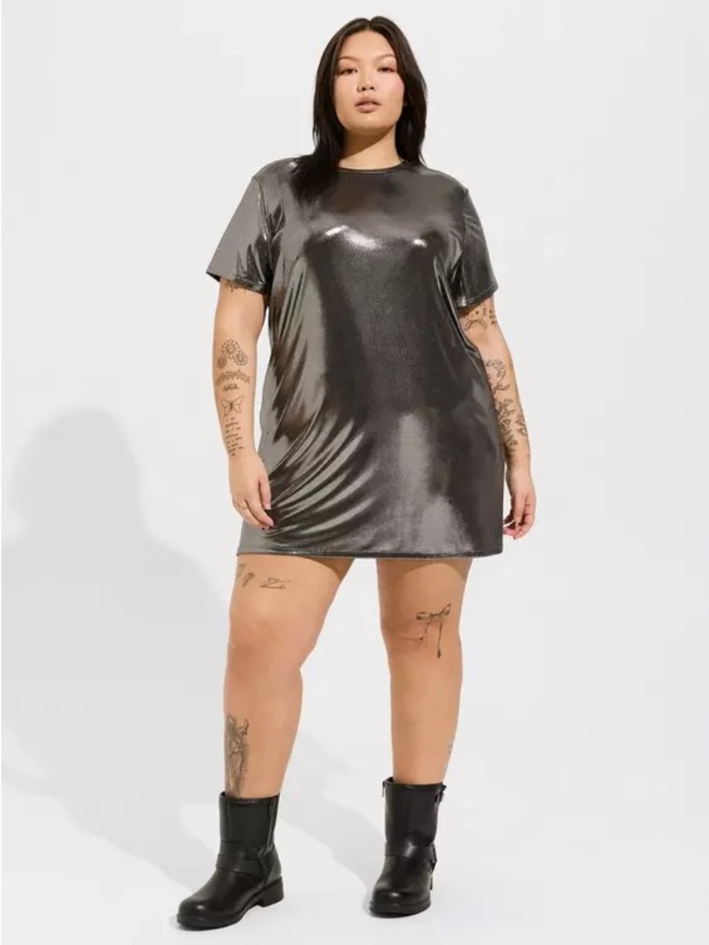 Torrid Mini Liquid Shine Relaxed T-Shirt Dress